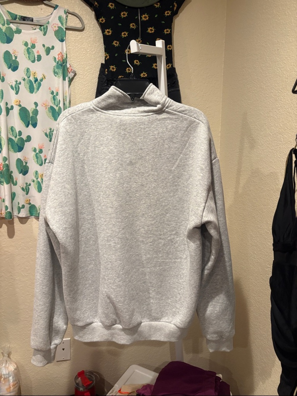 Wildfox Light Grey Marle Half-Zip Sweatshirt - Picture 10 of 13